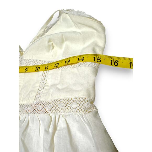 Audrey Parks for Francesca's Ivory Lace Trim Boho Mini Dress Small - Picture 3 of 9